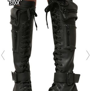 Current Mood Obsidian Pocket Combat Boots